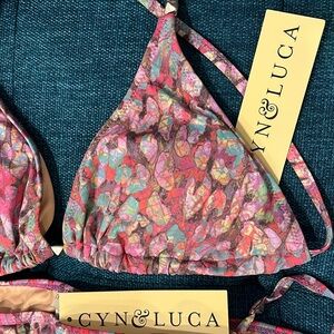 NWT Gorgeous Print Cyn & Luca Bikini sz L